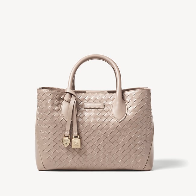 Midi London Tote Moleskin Woven Leather