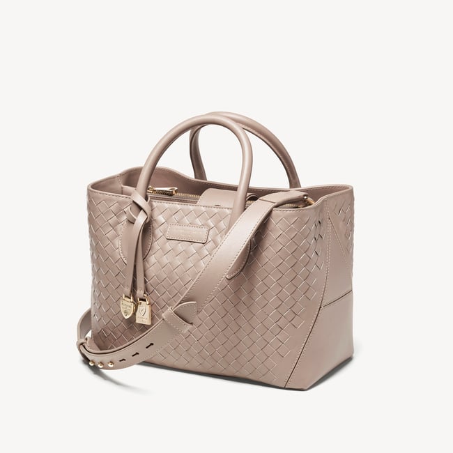 Midi London Tote Moleskin Woven Leather