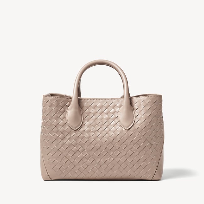 Midi London Tote Moleskin Woven Leather