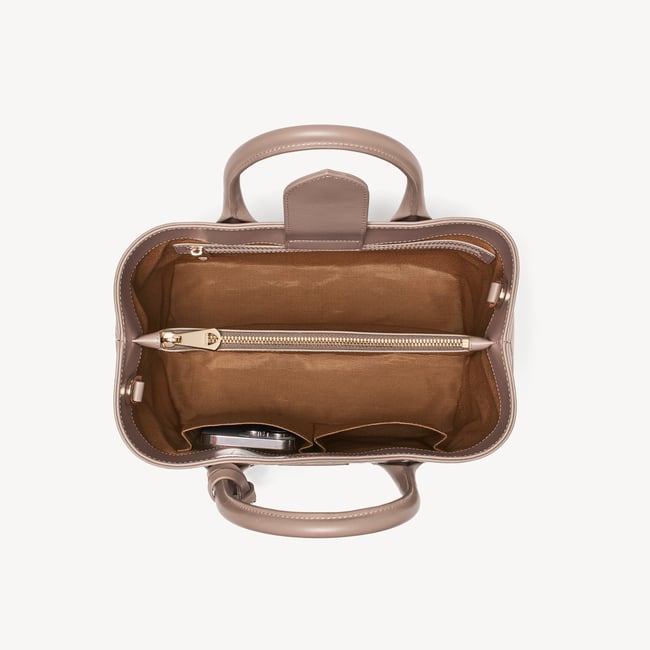 Midi London Tote Moleskin Woven Leather