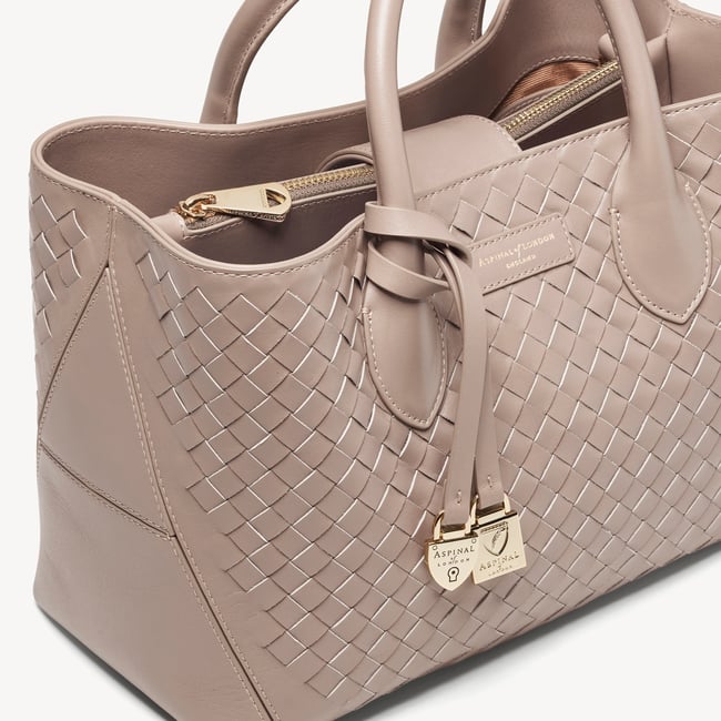 Midi London Tote Moleskin Woven Leather