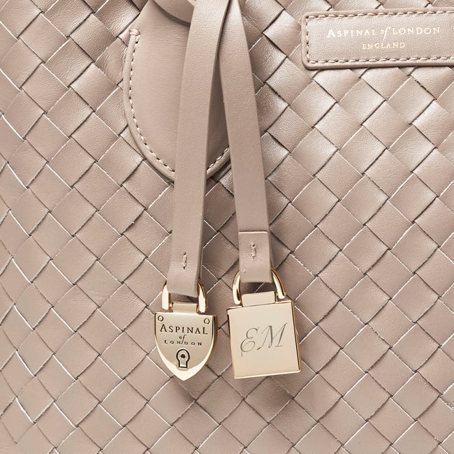 Midi London Tote Moleskin Woven Leather