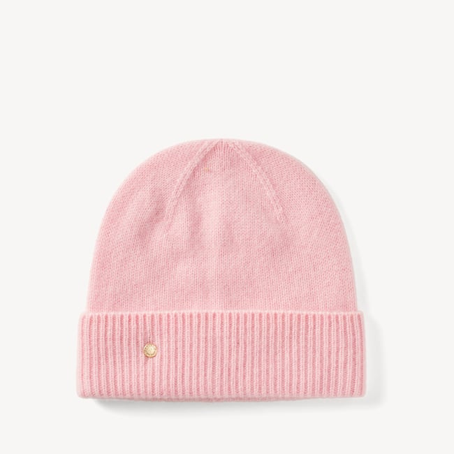 Pure Cashmere Beanie Hat Pale Pink Cashmere