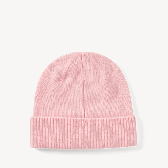 Pure Cashmere Beanie Hat Pale Pink Cashmere
