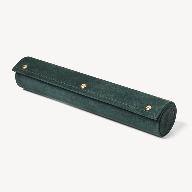 Travel Backgammon Set Alpine Green & Burgundy Suede