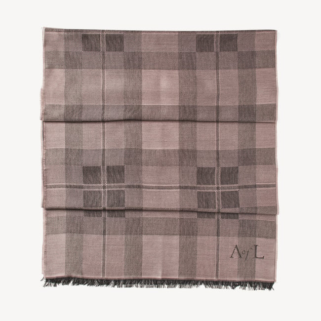 Silk Check Scarf Putty Silk Modal