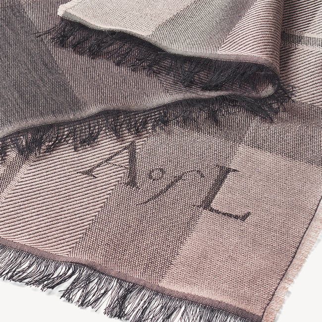 Silk Check Scarf Putty Silk Modal