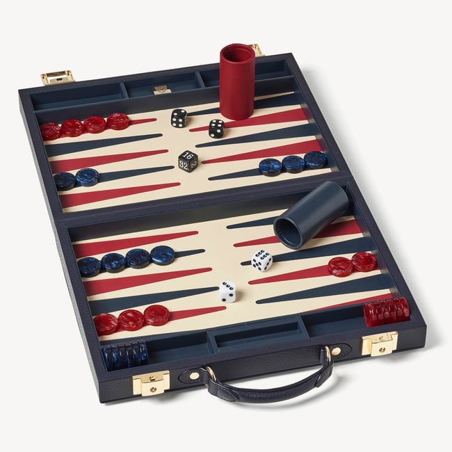 13-inch  Backgammon Set Navy Pebble