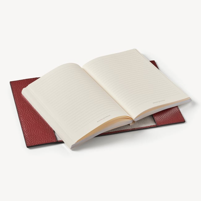 A5 Refillable Luxury Journal Merlot Pebble with Soft Suede Lining