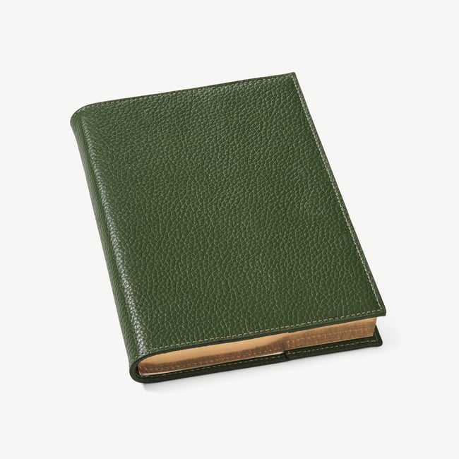 A5 Refillable Luxury Journal Racing Green Pebble with Soft Suede Lining