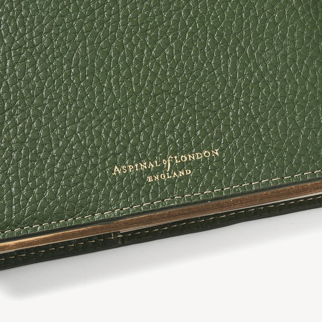 A5 Refillable Luxury Journal Racing Green Pebble with Soft Suede Lining