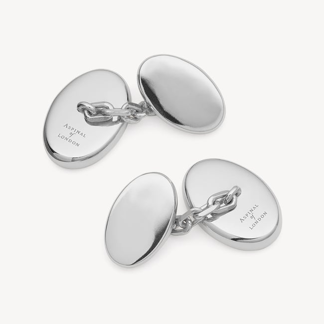 Oval Slice Cufflinks Blue Lapis & Sterling Silver 925