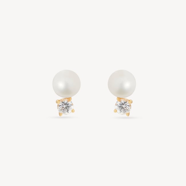 Toi Et Moi Stud Earrings Natural Pearl