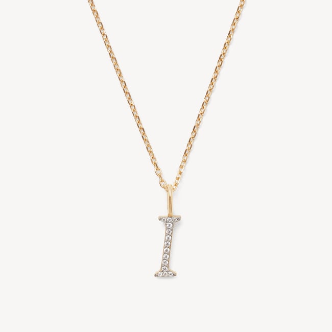 Diamond Initial I Necklace 0.062ct Diamond