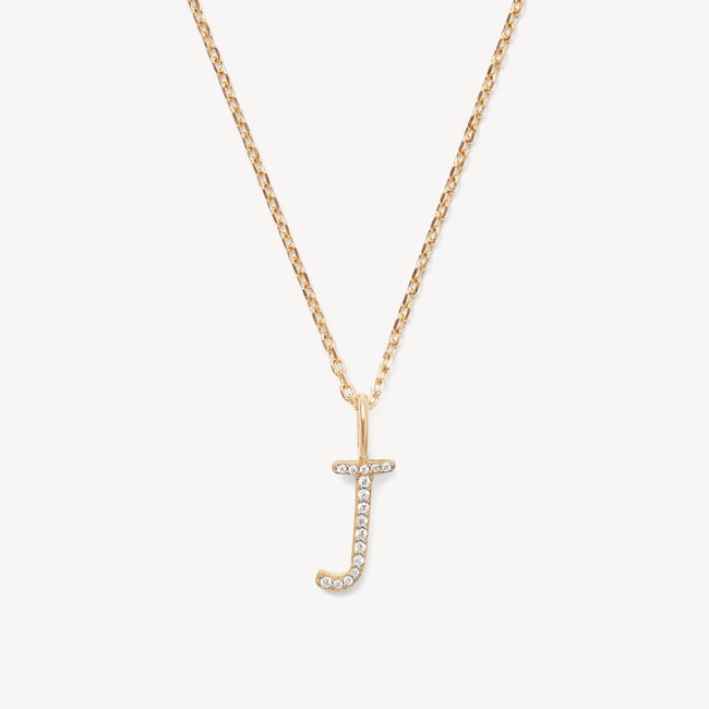 Diamond Initial J Necklace 0.062ct Diamond