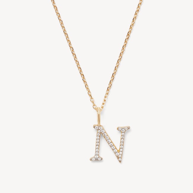Diamond Initial N Necklace 0.207ct Diamond