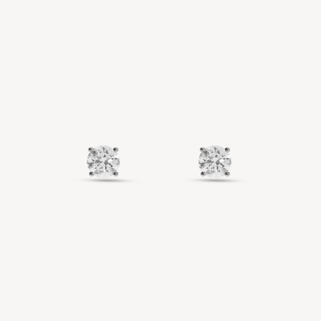 Floating Diamond 1ct Solitaire Stud Earrings  1.03ct Diamond