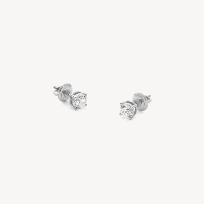 Floating Diamond 1ct Solitaire Stud Earrings  1.03ct Diamond