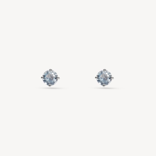 Floating Aquamarine Solitaire Stud Earrings 0.95ct Aquamarine