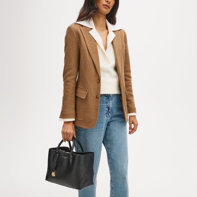 Midi London Tote Black Pebble