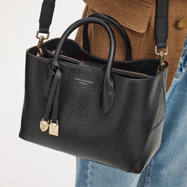 Midi London Tote Black Pebble
