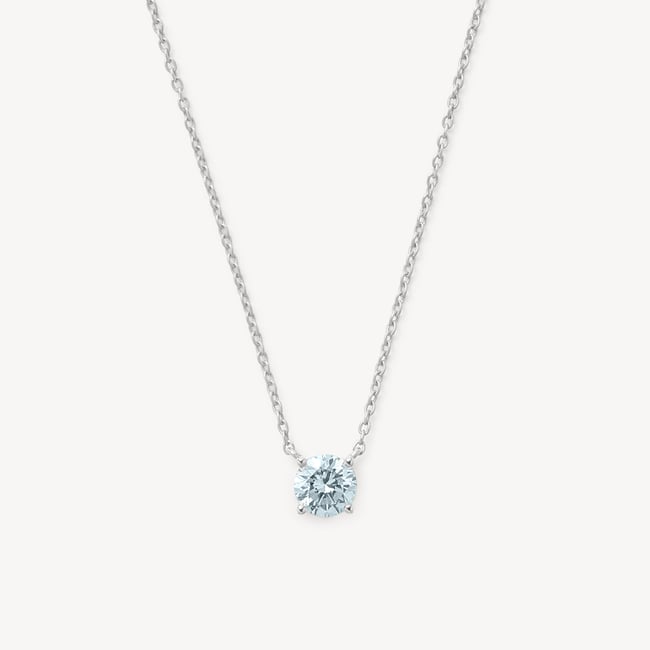 Floating Aquamarine Solitaire Necklace 0.47ct Aquamarine