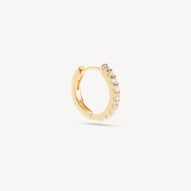 Drop Huggie Earrings 0.16ct Diamond