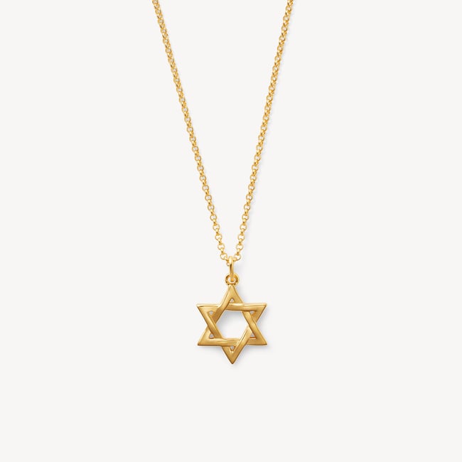 Star of David Pendant Necklace 18ct Gold Vermeil