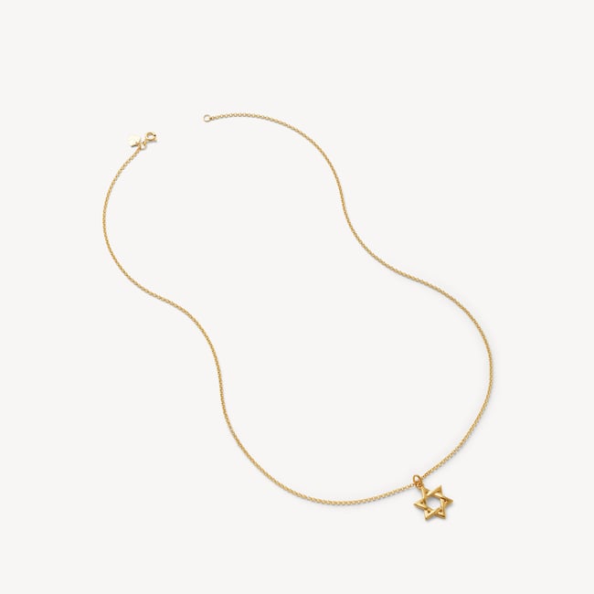 Star of David Pendant Necklace 18ct Gold Vermeil