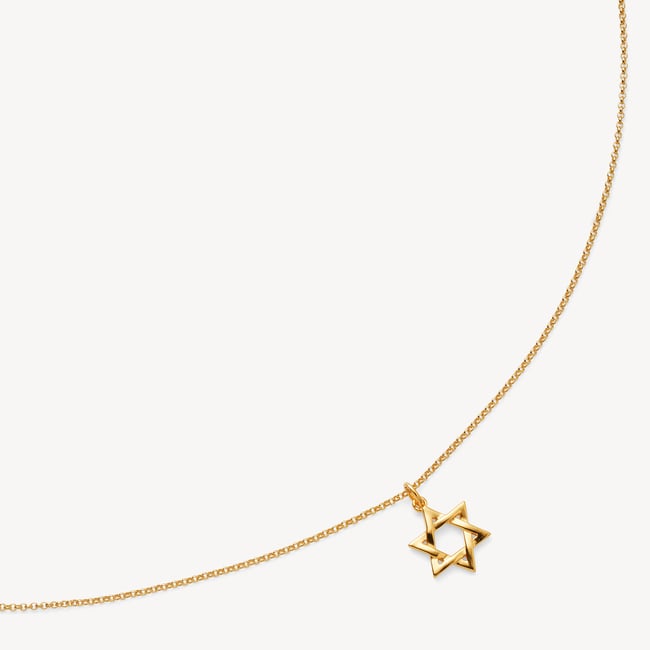 Star of David Pendant Necklace 18ct Gold Vermeil