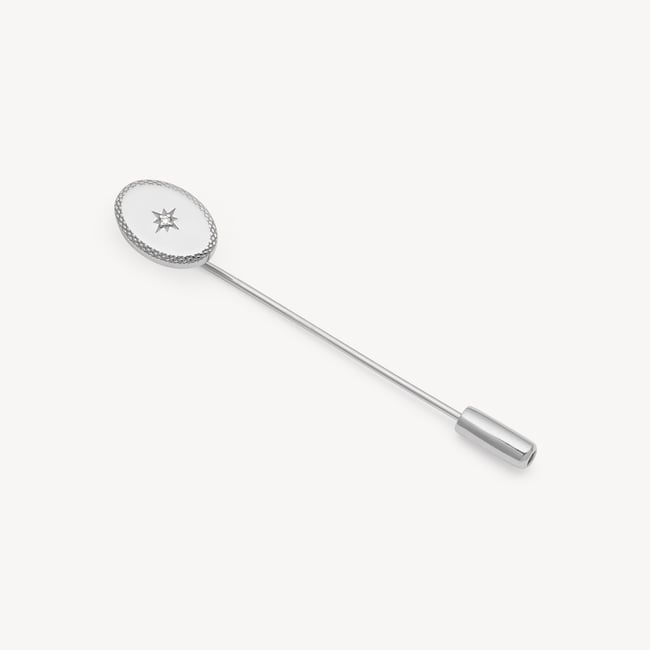 Oval Tie & Lapel Pin Sterling Silver