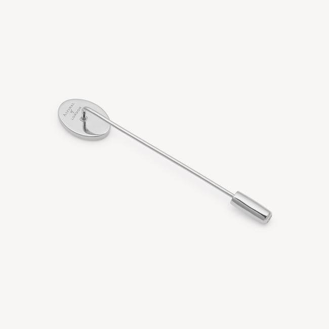 Oval Tie & Lapel Pin Sterling Silver