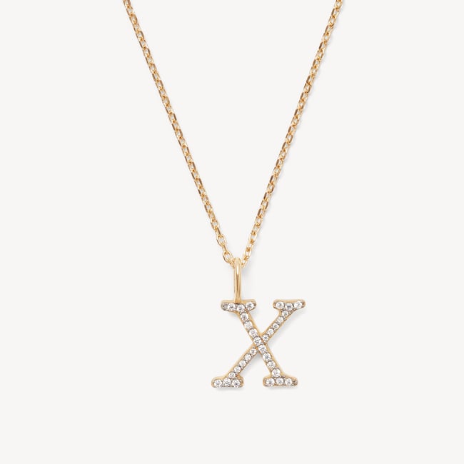 Diamond Initial X Necklace 0.140ct Diamond