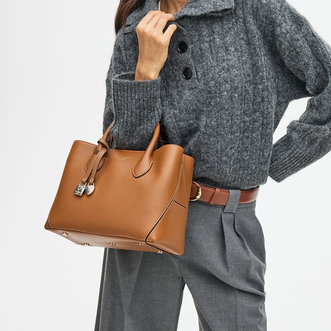 Midi London Tote Smooth Tan