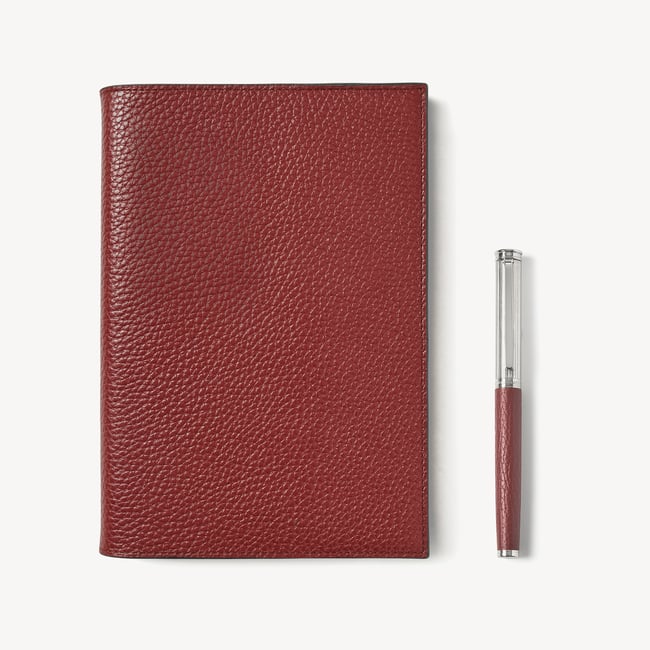 A5 Refillable Journal & Pen Set Merlot Pebble