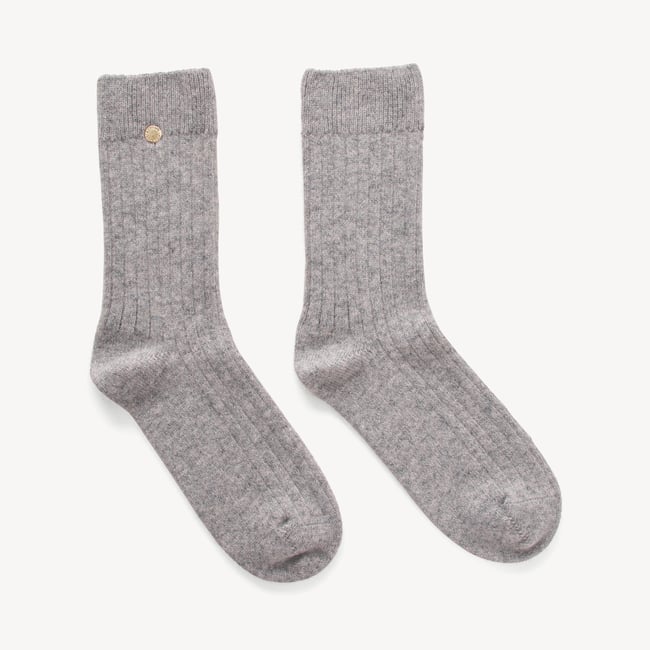 Set of 3 Cashmere Socks Pink, Oatmeal & Grey Cashmere