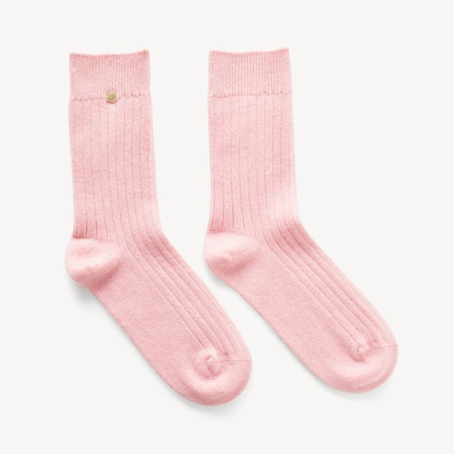 Set of 3 Cashmere Socks Pink, Oatmeal & Grey Cashmere