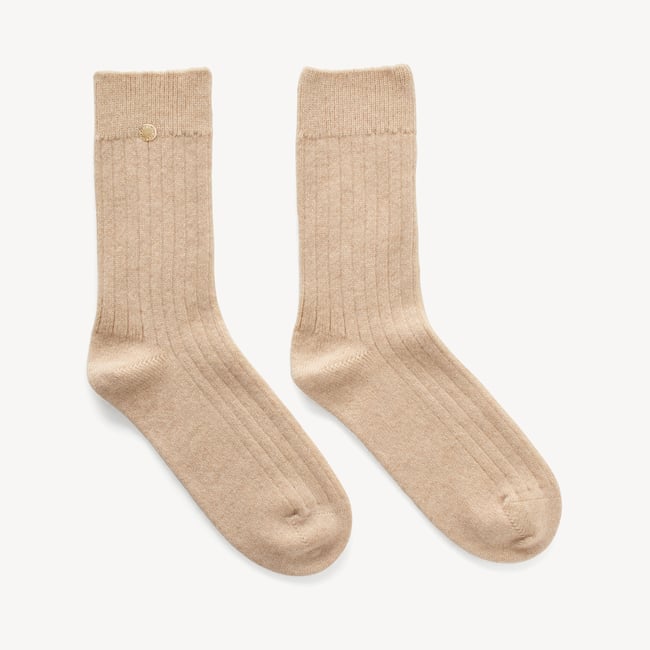 Set of 3 Cashmere Socks Pink, Oatmeal & Grey Cashmere