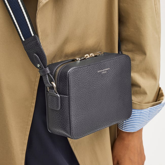 Camera Crossbody with Changeable Straps Navy Pebble