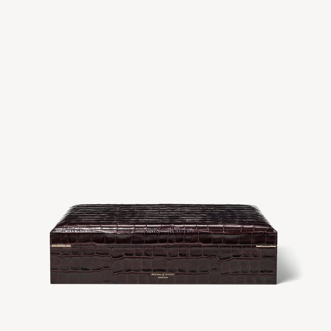 Glasses Case Deep Shine Amazon Brown Croc