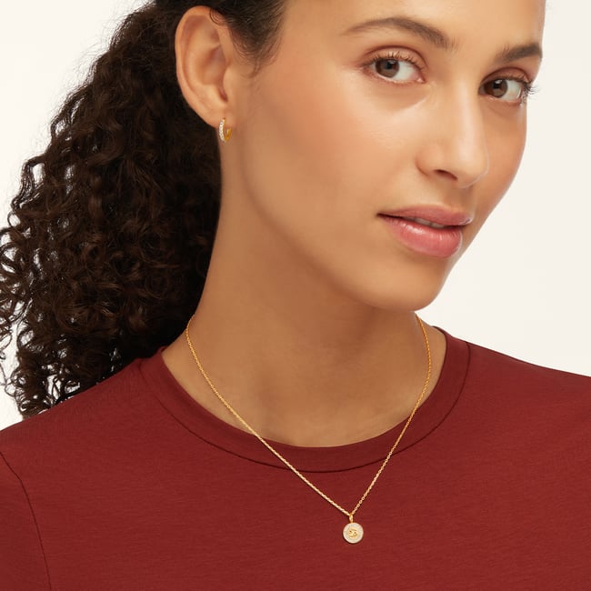 Cancer Zodiac Pendant Necklace Cancer in 18ct Gold Vermeil