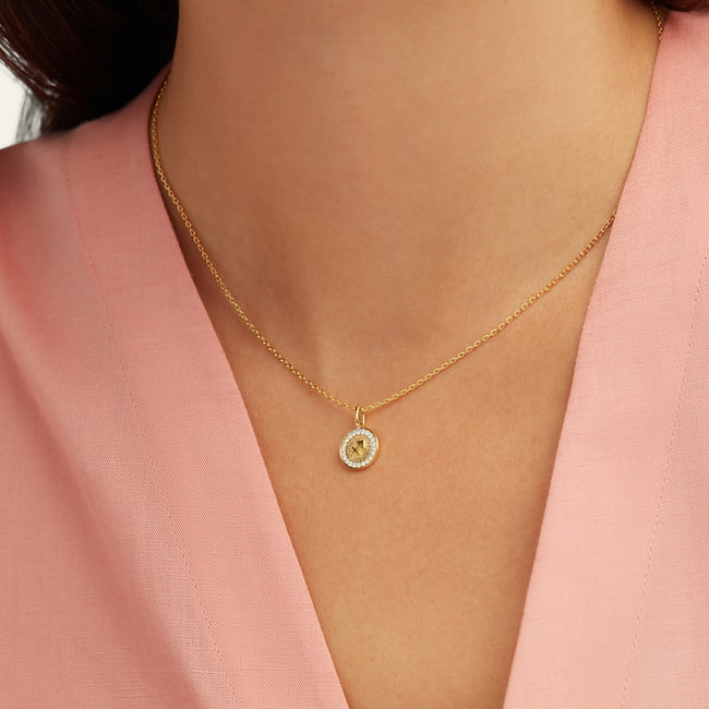 Sagittarius Zodiac Pendant Necklace Sagittarius in 18ct Gold Vermeil
