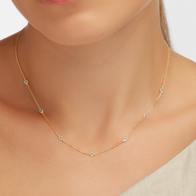 Celeste Necklace 0.018ct Swiss Blue Topaz