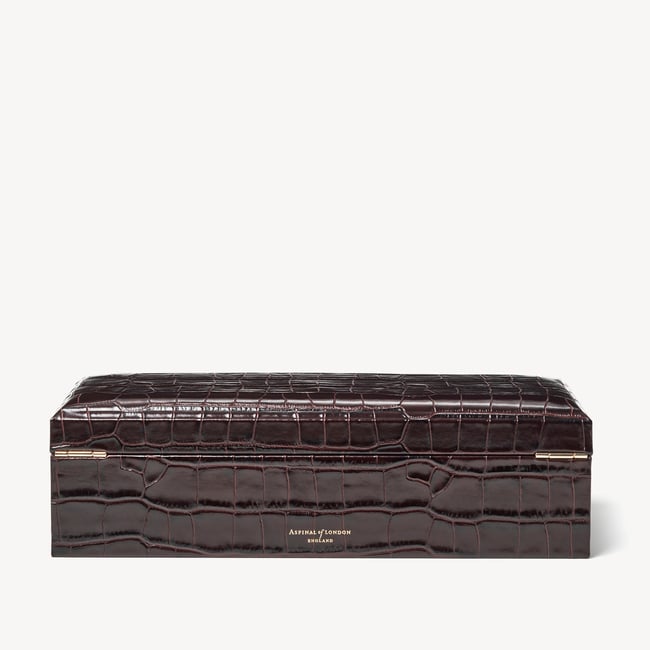 Five Piece Watch Box Deep Shine Amazon Brown Croc
