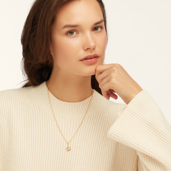 Star of David Pendant Necklace 18ct Gold Vermeil