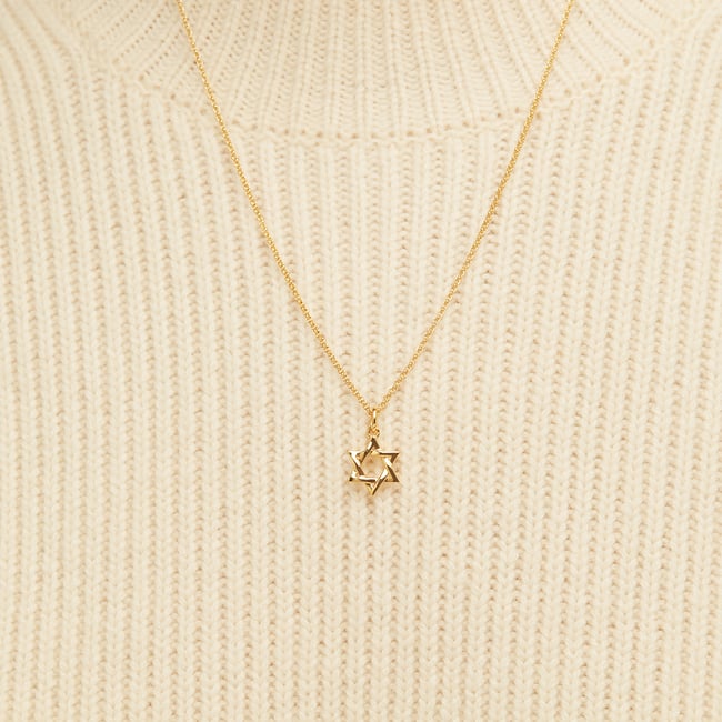 Star of David Pendant Necklace 18ct Gold Vermeil