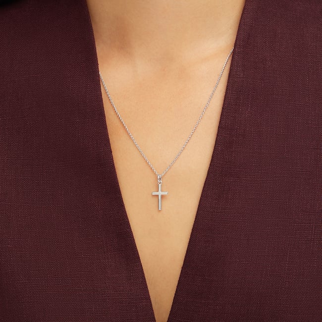 Cross Pendant Necklace Sterling Silver 925