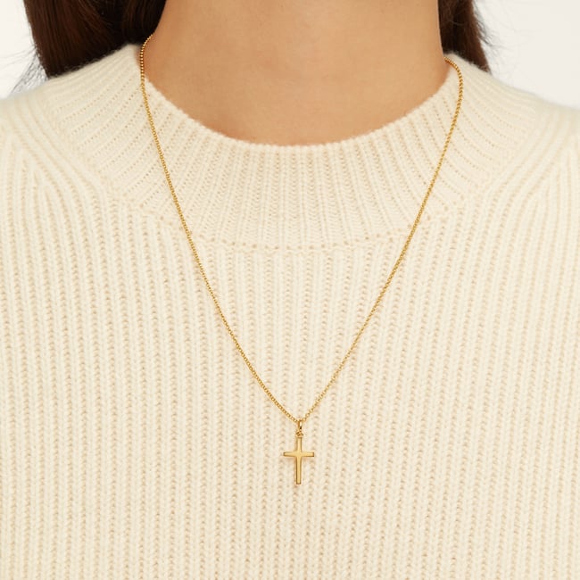 Cross Pendant Necklace 18ct Gold Vermeil
