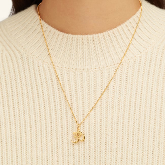 Om Pendant Necklace 18ct Gold Vermeil