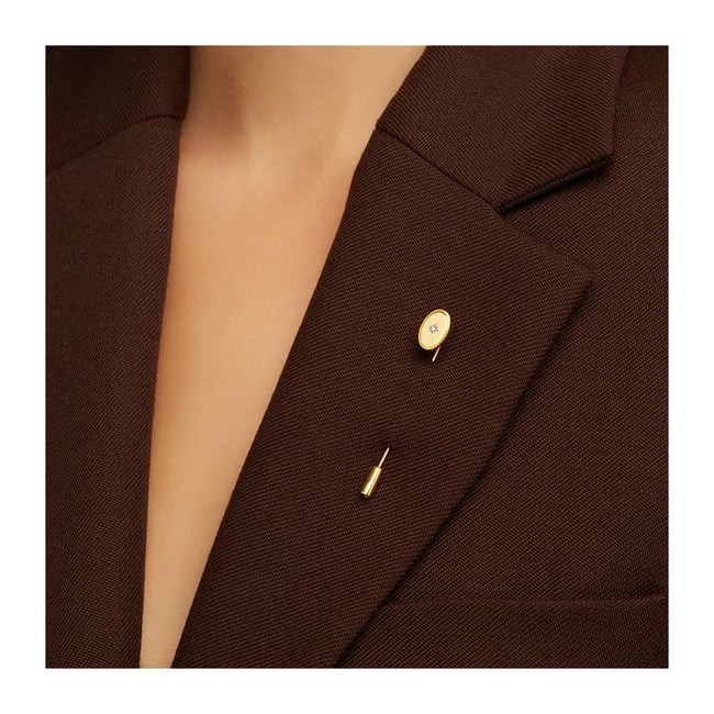 Oval Tie & Lapel Pin 18ct Gold Vermeil